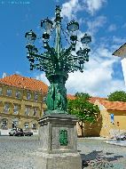 Praha - Kandelábr - pouličního osvětlení - 1867 (Lampadaire à gaz à huit bras)