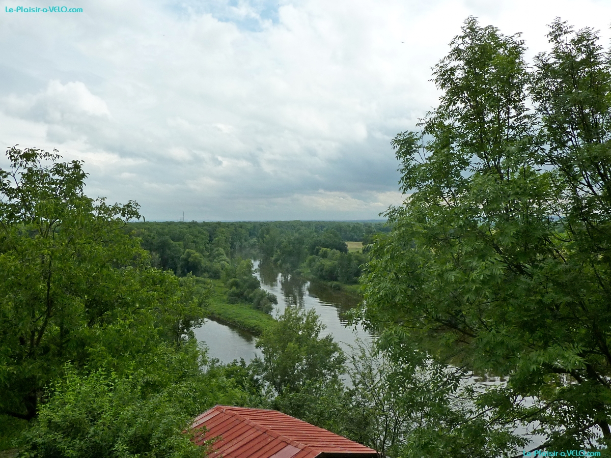 Mělník - Soutok Labe a Vltavy - La Vltava (Moldau) à droite se jette dans la Labe (Elbe) à gauche. — ⑴ Labe (Elbe) — ⑵ Soutok Labe a Vltavy — ⑶ Vltava (Moldau)