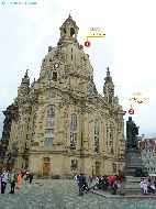 Dresden - Frauenkirche et Martin Luther Statue — ⑴ Frauenkirche — ⑵ Martin Luther Statue