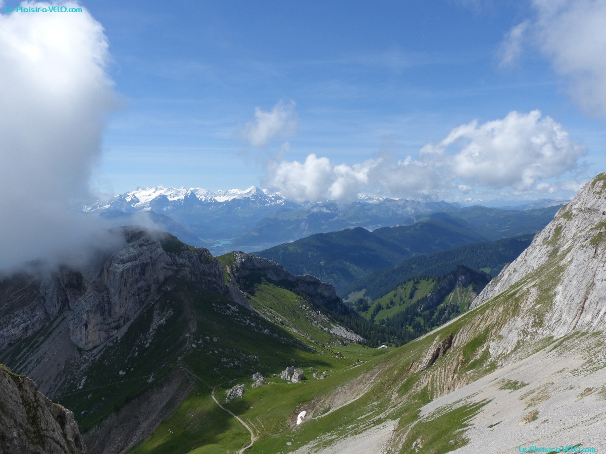 Pilatus (2100m) — ⑴ Schreckhorn — ⑵ Eiger