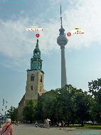 St. Marienkirche et Berliner Fernsehturm — â‘´ St. Marienkirche — â‘µ Berliner Fernsehturm
