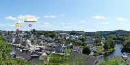 Châteaulin - Vue panoramique — ⑴ Hôtel de Ville — ⑵ Église Notre-Dame