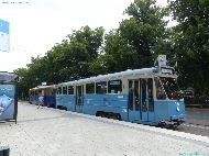 Stockholm - Devant Skansen - Les tramways historiques sont de sortie durant le week-end