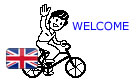 Cyclist waving hello